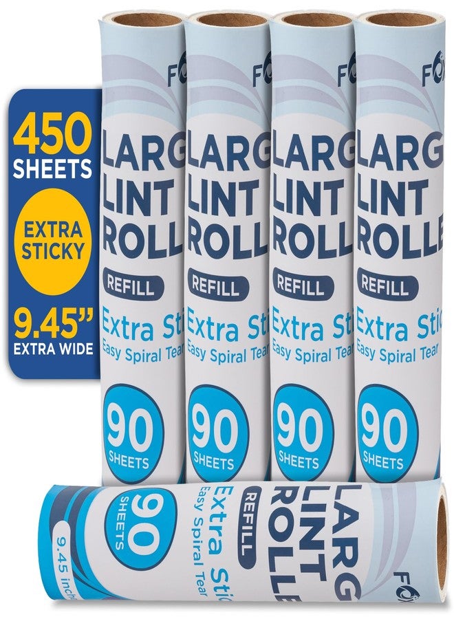 Fox Trot Lint Roller Refills – 9.45 Inch Wide – Lint Rollers for Pet Hair Extra Sticky Refills – Ideal for Furniture, Clothes, Bedding - 5 Pack 450 Sheets - Image 1